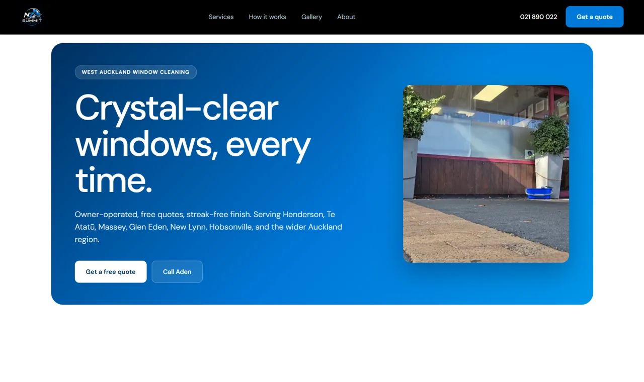 NZ Summit Window Cleaning website